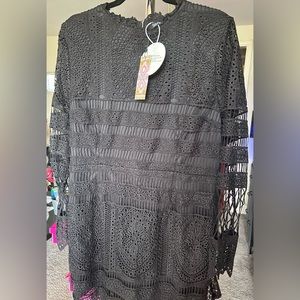 Boohoo | Plus Lace Panelled Midi Dress